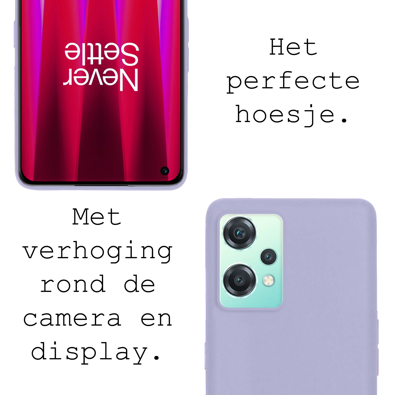 BASEY. Hoes Geschikt voor OnePlus Nord CE 2 Lite Hoesje Siliconen Back Cover Case - Hoesje Geschikt voor OnePlus Nord CE 2 Lite Hoes Cover Hoesje - Lila - 2 Stuks