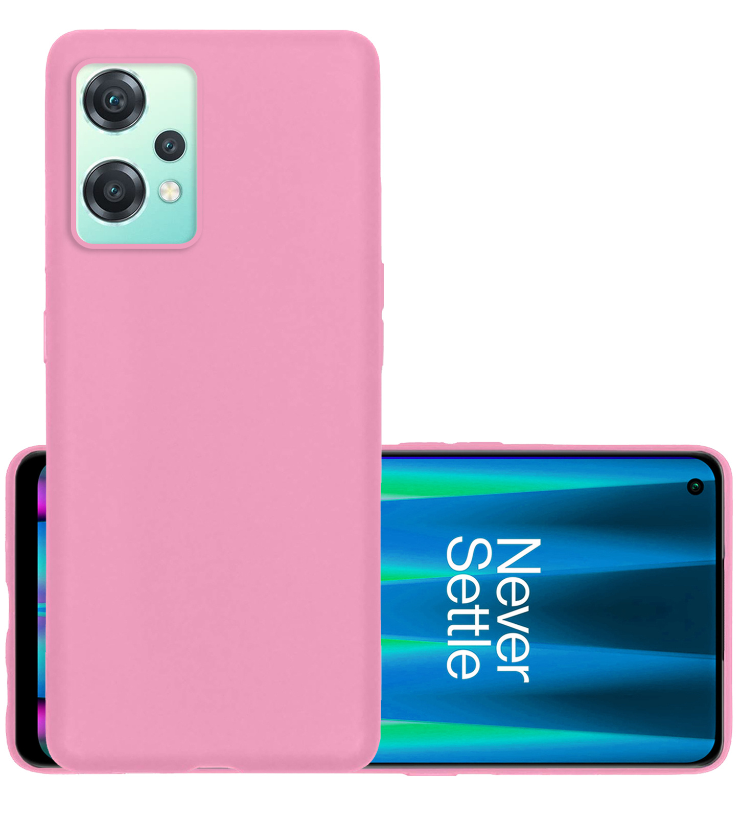 NoXx Hoes Geschikt voor OnePlus Nord CE 2 Lite Hoesje Cover Siliconen Back Case Hoes - Lichtroze