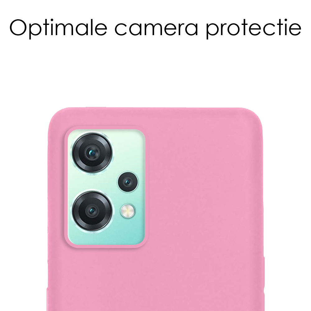 NoXx Hoes Geschikt voor OnePlus Nord CE 2 Lite Hoesje Cover Siliconen Back Case Hoes - Lichtroze