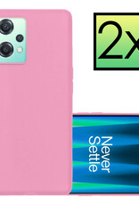 NoXx Hoes Geschikt voor OnePlus Nord CE 2 Lite Hoesje Cover Siliconen Back Case Hoes - Lichtroze - 2x