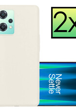 NoXx Hoes Geschikt voor OnePlus Nord CE 2 Lite Hoesje Cover Siliconen Back Case Hoes - Wit - 2x