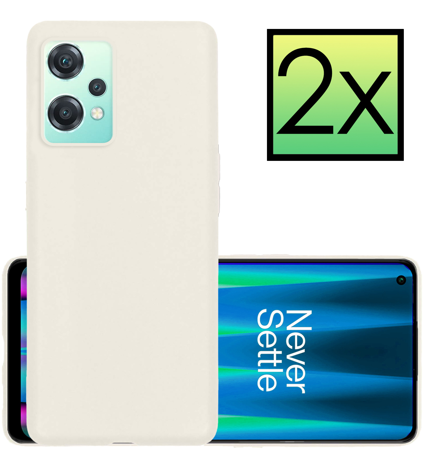 NoXx Hoes Geschikt voor OnePlus Nord CE 2 Lite Hoesje Cover Siliconen Back Case Hoes - Wit - 2x