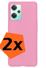 Nomfy Hoesje Geschikt voor OnePlus Nord CE 2 Lite Hoesje Siliconen Cover Case - Hoes Geschikt voor OnePlus Nord CE 2 Lite Hoes Back Case - 2-PACK - Lichtroze