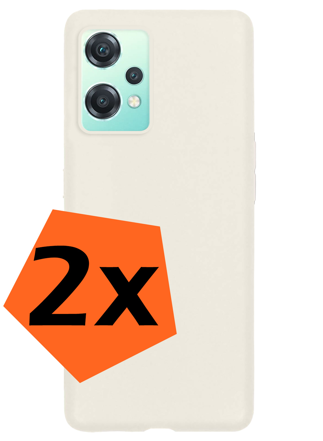 Nomfy Hoesje Geschikt voor OnePlus Nord CE 2 Lite Hoesje Siliconen Cover Case - Hoes Geschikt voor OnePlus Nord CE 2 Lite Hoes Back Case - 2-PACK - Wit