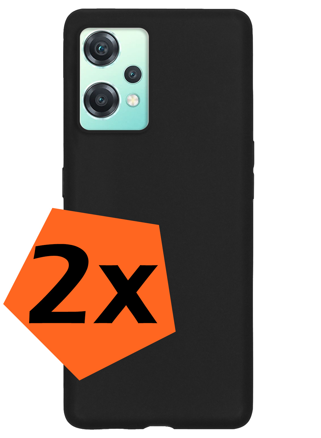 Nomfy Hoesje Geschikt voor OnePlus Nord CE 2 Lite Hoesje Siliconen Cover Case - Hoes Geschikt voor OnePlus Nord CE 2 Lite Hoes Back Case - 2-PACK - Zwart