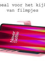 BASEY. Hoes Geschikt voor OnePlus Nord CE 2 Lite Hoesje Bookcase Hoes Flip Case Book Cover - Hoesje Geschikt voor OnePlus Nord CE 2 Lite Hoes Book Case Hoesje - Lichtroze