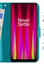 BASEY. Hoes Geschikt voor OnePlus Nord CE 2 Lite Hoesje Bookcase Hoes Flip Case Book Cover - Hoesje Geschikt voor OnePlus Nord CE 2 Lite Hoes Book Case Hoesje - Turquoise