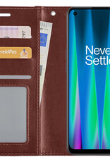 NoXx Hoes Geschikt voor OnePlus Nord CE 2 Lite Hoesje Book Case Hoes Flip Cover Wallet Bookcase - Bruin