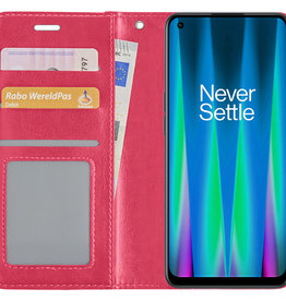 NoXx NoXx OnePlus Nord CE 2 Lite Hoesje Bookcase - Donkerroze