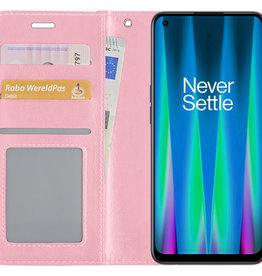 NoXx NoXx OnePlus Nord CE 2 Lite Hoesje Bookcase - Lichtroze