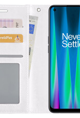 NoXx Hoes Geschikt voor OnePlus Nord CE 2 Lite Hoesje Book Case Hoes Flip Cover Wallet Bookcase - Wit