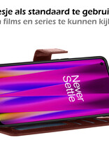 Nomfy Hoesje Geschikt voor OnePlus Nord CE 2 Lite Hoes Bookcase Flipcase Book Cover - Hoes Geschikt voor OnePlus Nord CE 2 Lite Hoesje Book Case - Bruin