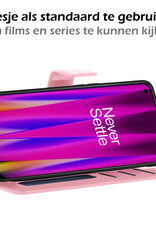 Nomfy Hoesje Geschikt voor OnePlus Nord CE 2 Lite Hoes Bookcase Flipcase Book Cover - Hoes Geschikt voor OnePlus Nord CE 2 Lite Hoesje Book Case - Lichtroze