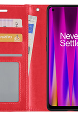 Nomfy Hoesje Geschikt voor OnePlus Nord CE 2 Lite Hoes Bookcase Flipcase Book Cover - Hoes Geschikt voor OnePlus Nord CE 2 Lite Hoesje Book Case - Rood
