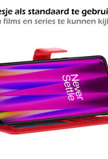 Nomfy Hoesje Geschikt voor OnePlus Nord CE 2 Lite Hoes Bookcase Flipcase Book Cover - Hoes Geschikt voor OnePlus Nord CE 2 Lite Hoesje Book Case - Rood