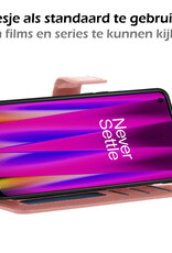 Nomfy Hoesje Geschikt voor OnePlus Nord CE 2 Lite Hoes Bookcase Flipcase Book Cover - Hoes Geschikt voor OnePlus Nord CE 2 Lite Hoesje Book Case - Rosé goud