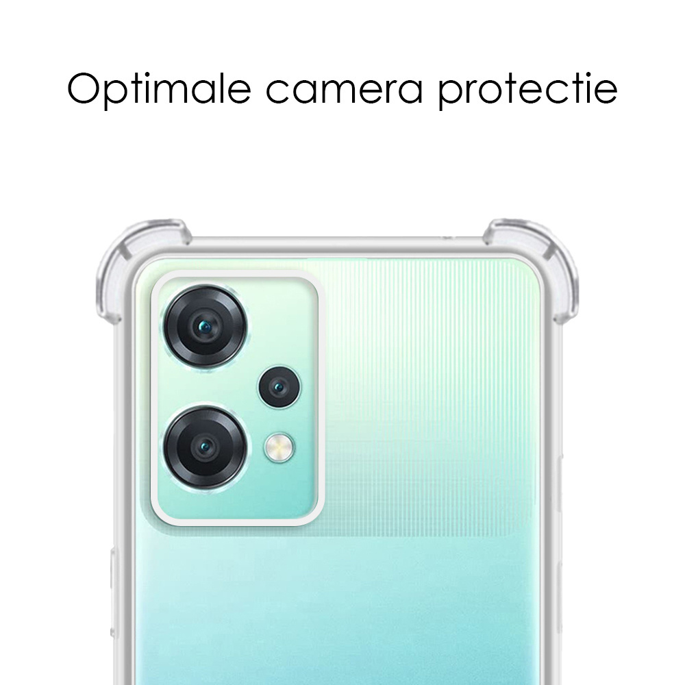 NoXx Hoes Geschikt voor OnePlus Nord CE 2 Lite Hoesje Siliconen Cover Shock Proof Back Case Shockproof Hoes Met 2x Screenprotector - Transparant