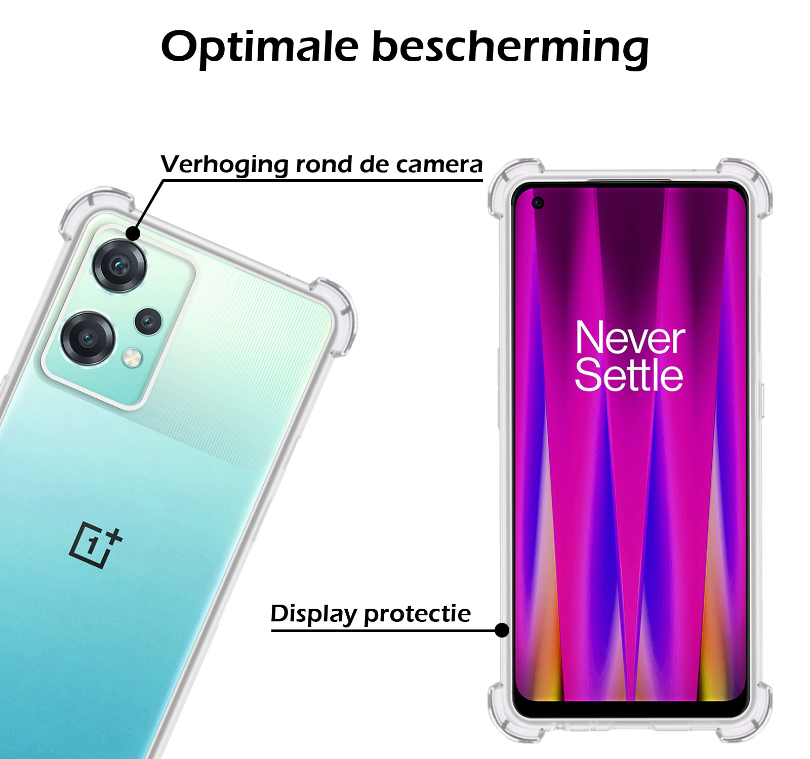 Nomfy Hoesje Geschikt voor OnePlus Nord CE 2 Lite Hoesje Shock Proof Cover Case Shockproof Met Screenprotector - Hoes Geschikt voor OnePlus Nord CE 2 Lite Hoes Siliconen Back Case - Transparant