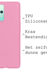 BASEY. Hoes Geschikt voor OnePlus Nord CE 2 Lite Hoesje Siliconen Back Cover Case Met Screenprotector - Hoesje Geschikt voor OnePlus Nord CE 2 Lite Hoes Cover Hoesje - Lichtroze