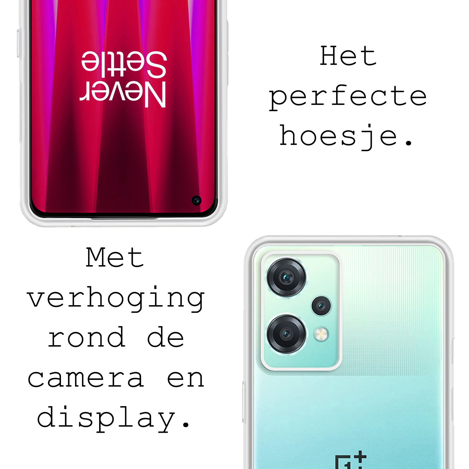 BASEY. Hoes Geschikt voor OnePlus Nord CE 2 Lite Hoesje Siliconen Back Cover Case Met Screenprotector - Hoesje Geschikt voor OnePlus Nord CE 2 Lite Hoes Cover Hoesje - Transparant