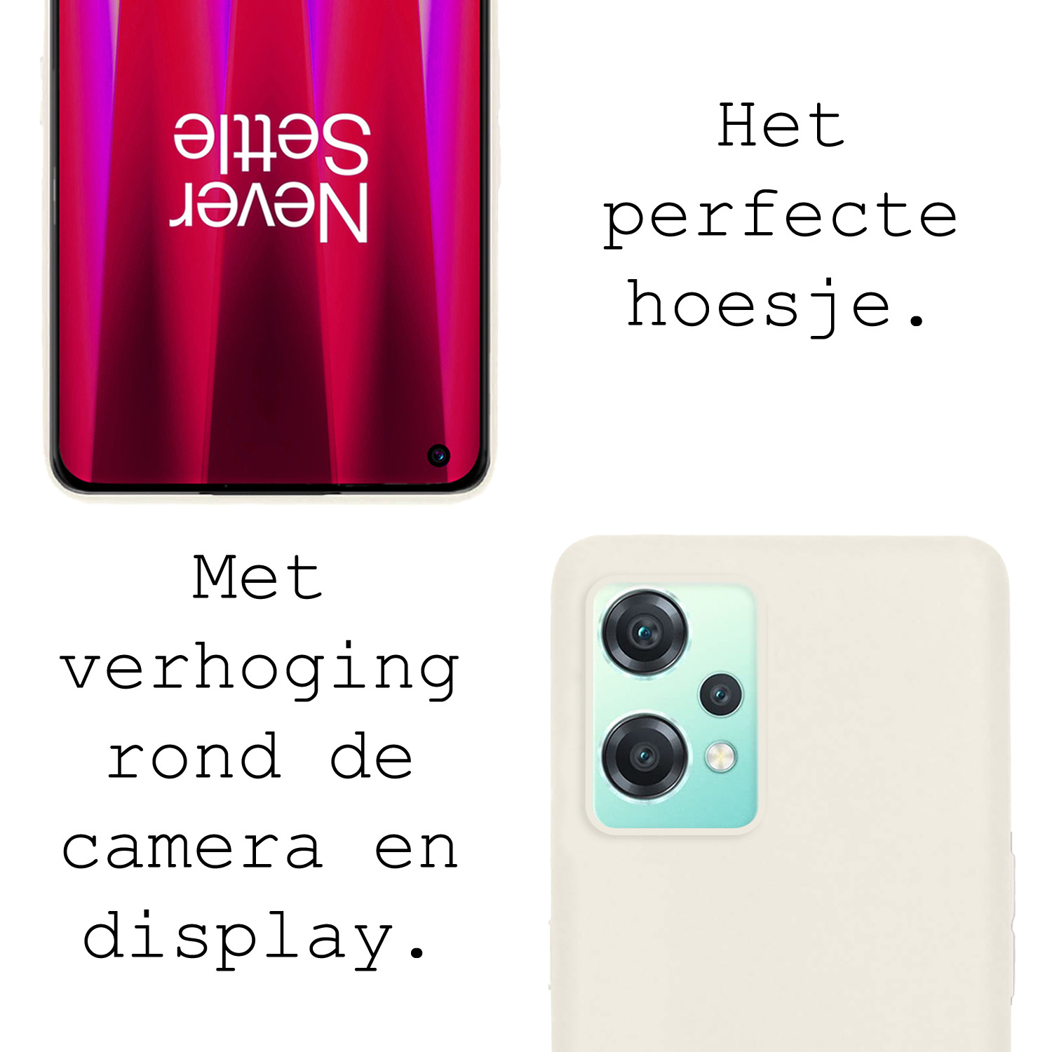 BASEY. Hoes Geschikt voor OnePlus Nord CE 2 Lite Hoesje Siliconen Back Cover Case Met Screenprotector - Hoesje Geschikt voor OnePlus Nord CE 2 Lite Hoes Cover Hoesje - Wit