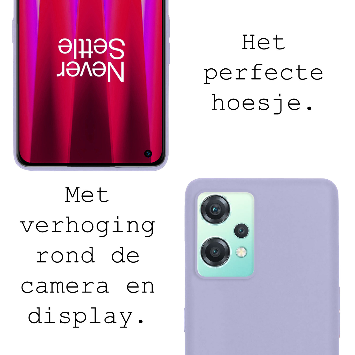 BASEY. Hoes Geschikt voor OnePlus Nord CE 2 Lite Hoesje Siliconen Back Cover Case Met 2x Screenprotector - Hoesje Geschikt voor OnePlus Nord CE 2 Lite Hoes Cover Hoesje - Lila