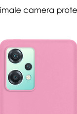 OnePlus Nord CE 2 Lite Hoesje Back Cover Siliconen Case Hoes Met 2x Screenprotector - Licht Roze