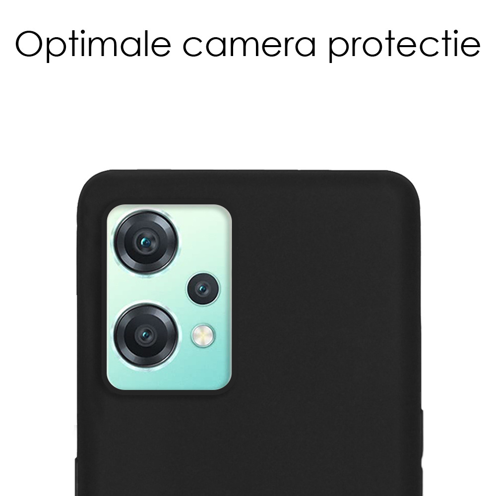 NoXx Hoes Geschikt voor OnePlus Nord CE 2 Lite Hoesje Cover Siliconen Back Case Hoes Met 2x Screenprotector - Zwart