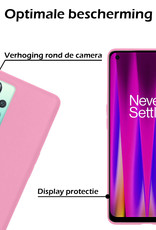 Nomfy Hoesje Geschikt voor OnePlus Nord CE 2 Lite Hoesje Siliconen Cover Case Met Screenprotector - Hoes Geschikt voor OnePlus Nord CE 2 Lite Hoes Back Case - Lichtroze