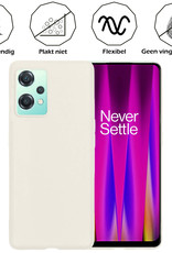 Nomfy Hoesje Geschikt voor OnePlus Nord CE 2 Lite Hoesje Siliconen Cover Case Met Screenprotector - Hoes Geschikt voor OnePlus Nord CE 2 Lite Hoes Back Case - Wit
