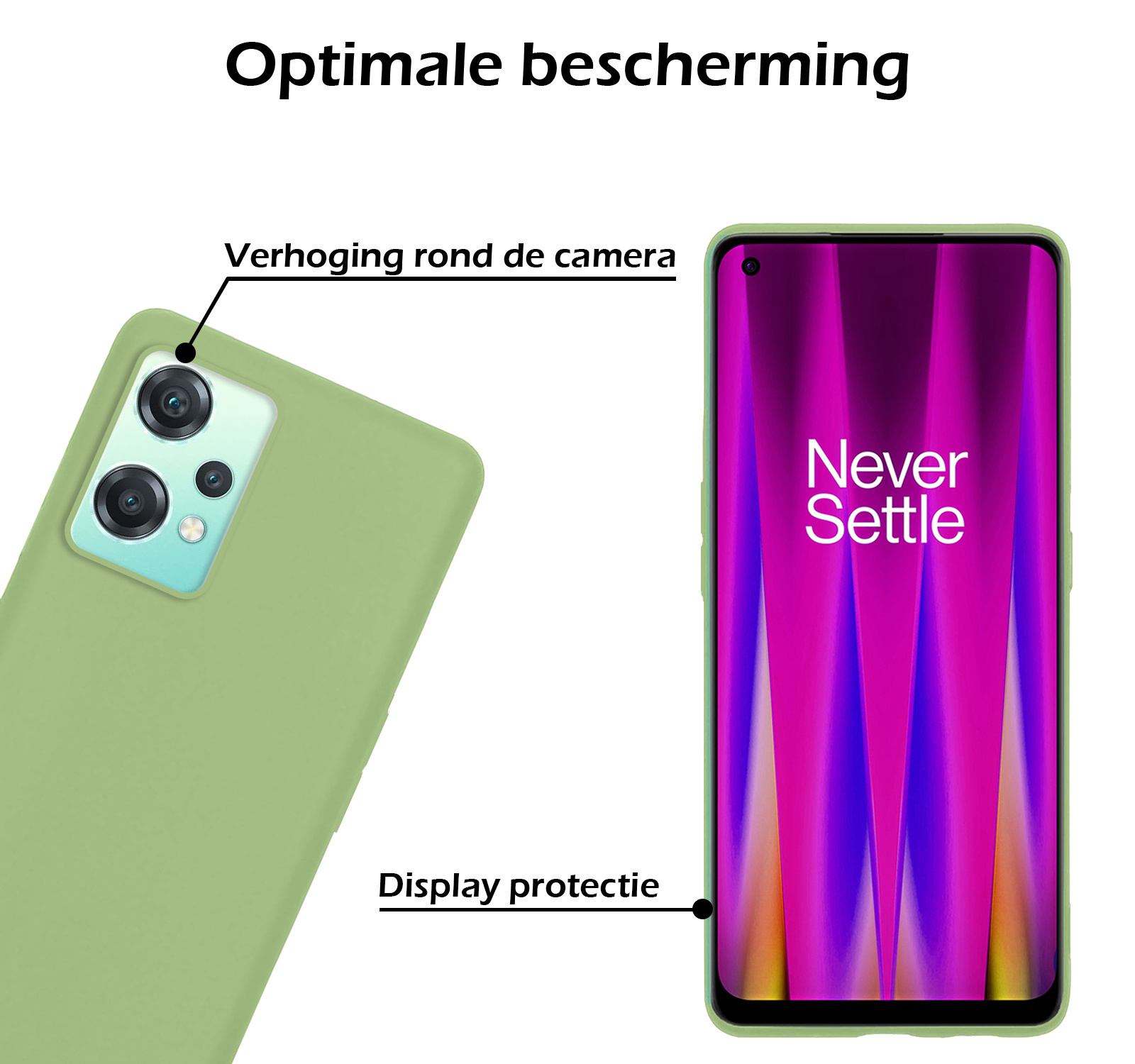 OnePlus Nord CE 2 Lite Hoesje Siliconen Case Back Cover Met 2x Screenprotector - OnePlus Nord CE 2 Lite Hoes Cover Silicone - Groen