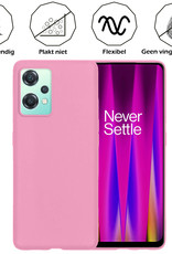 Nomfy Hoesje Geschikt voor OnePlus Nord CE 2 Lite Hoesje Siliconen Cover Case Met 2x Screenprotector - Hoes Geschikt voor OnePlus Nord CE 2 Lite Hoes Back Case - Lichtroze