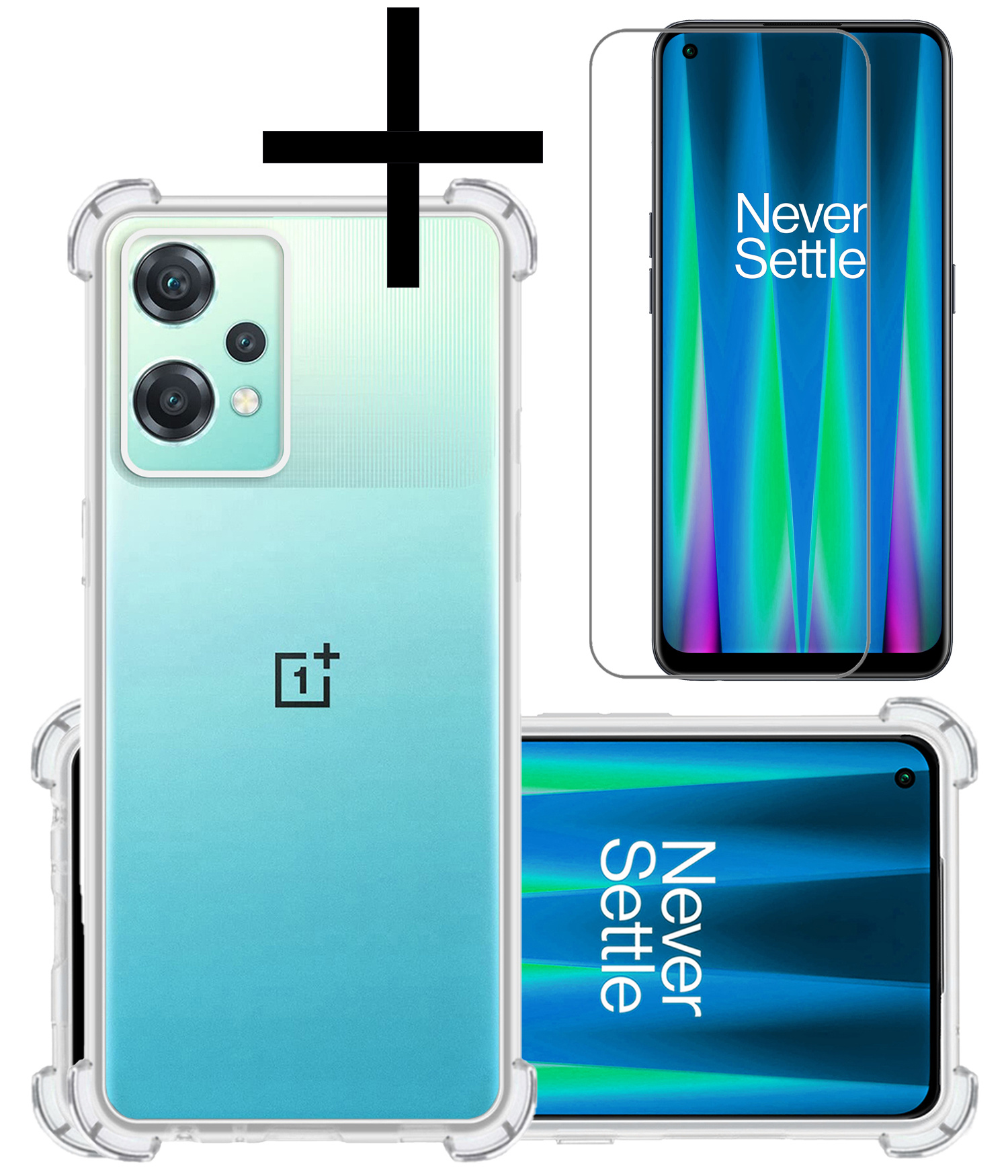 OnePlus Nord CE 2 Lite Hoesje Transparant Cover Shock Proof Case Hoes Met Screenprotector
