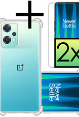 NoXx Hoes Geschikt voor OnePlus Nord CE 2 Lite Hoesje Siliconen Cover Shock Proof Back Case Shockproof Hoes Met 2x Screenprotector - Transparant
