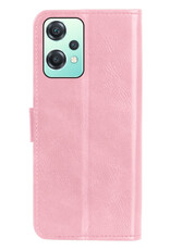 BASEY. Hoes Geschikt voor OnePlus Nord CE 2 Lite Hoesje Bookcase Hoes Flip Case Book Cover Met Screenprotector - Hoesje Geschikt voor OnePlus Nord CE 2 Lite Hoes Book Case Hoesje - Lichtroze