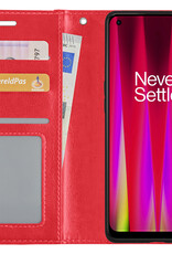 BASEY. Hoes Geschikt voor OnePlus Nord CE 2 Lite Hoesje Bookcase Hoes Flip Case Book Cover Met Screenprotector - Hoesje Geschikt voor OnePlus Nord CE 2 Lite Hoes Book Case Hoesje - Rood