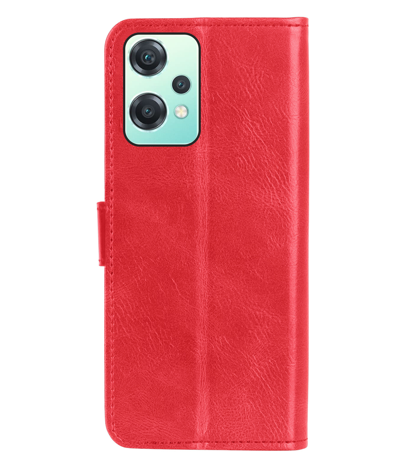 BASEY. Hoes Geschikt voor OnePlus Nord CE 2 Lite Hoesje Bookcase Hoes Flip Case Book Cover Met Screenprotector - Hoesje Geschikt voor OnePlus Nord CE 2 Lite Hoes Book Case Hoesje - Rood