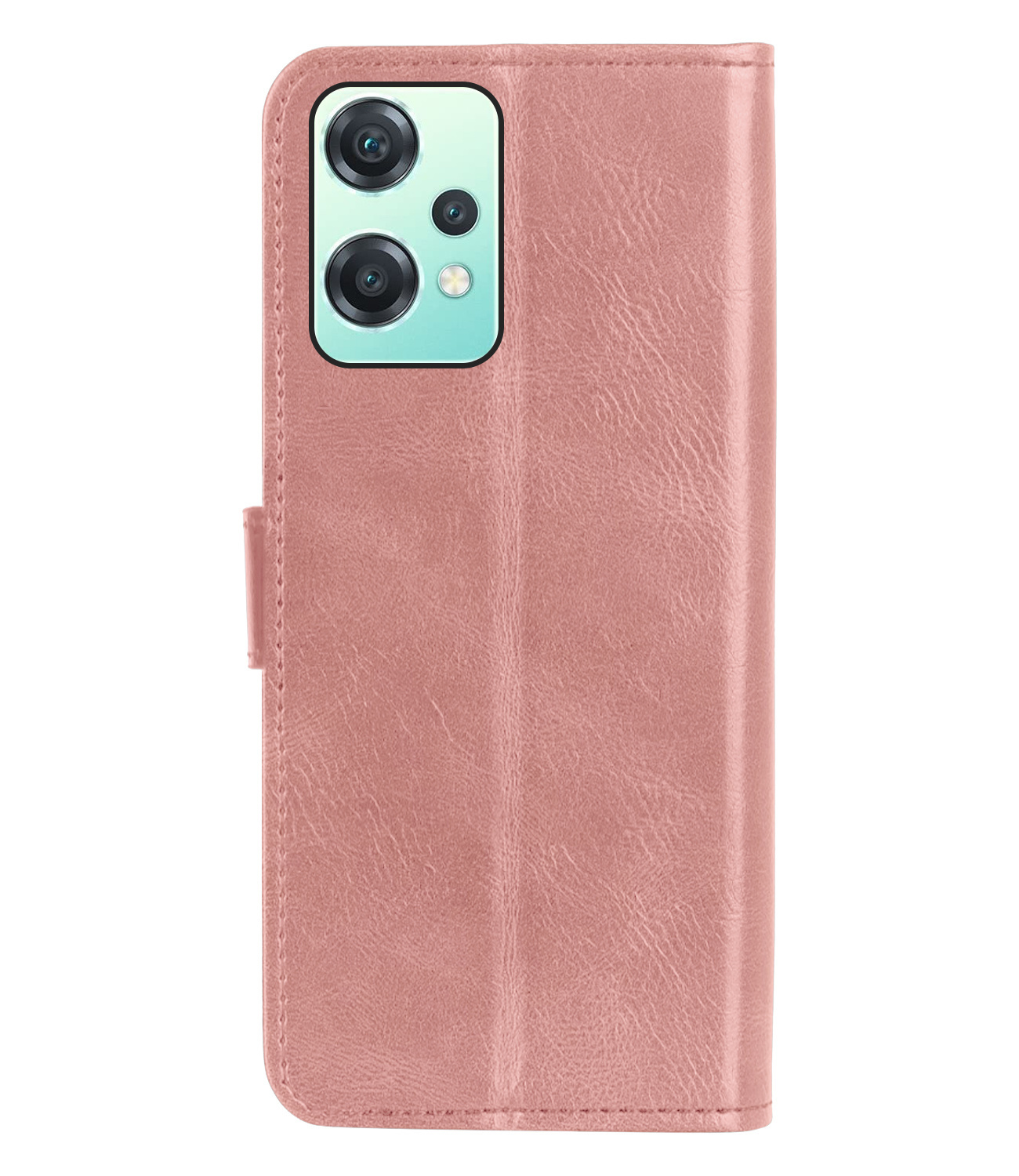 BASEY. Hoes Geschikt voor OnePlus Nord CE 2 Lite Hoesje Bookcase Hoes Flip Case Book Cover Met Screenprotector - Hoesje Geschikt voor OnePlus Nord CE 2 Lite Hoes Book Case Hoesje - Rosé goud
