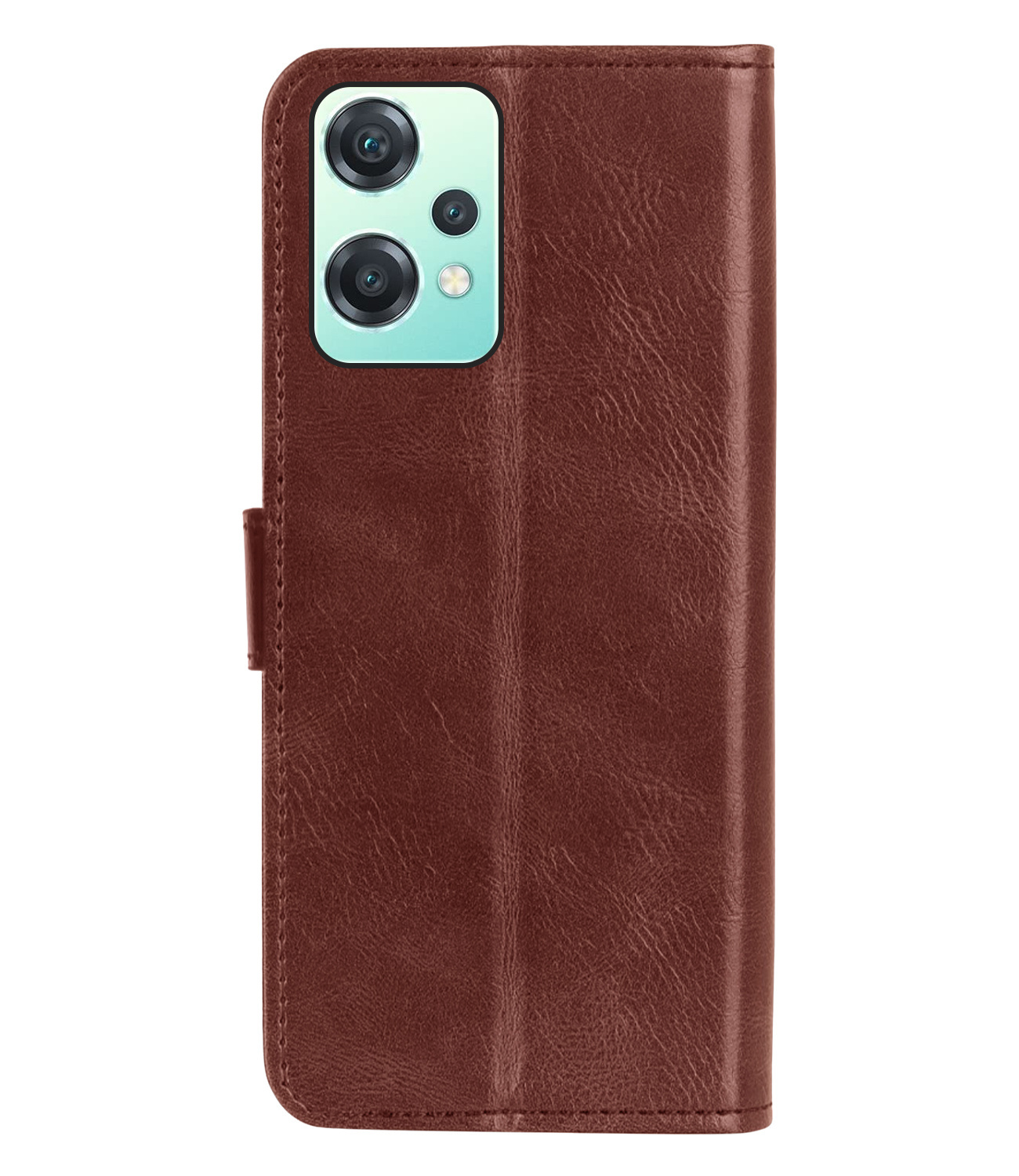 BASEY. Hoes Geschikt voor OnePlus Nord CE 2 Lite Hoesje Bookcase Hoes Flip Case Book Cover Met 2x Screenprotector - Hoesje Geschikt voor OnePlus Nord CE 2 Lite Hoes Book Case Hoesje - Bruin