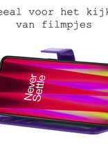 BASEY. Hoes Geschikt voor OnePlus Nord CE 2 Lite Hoesje Bookcase Hoes Flip Case Book Cover Met 2x Screenprotector - Hoesje Geschikt voor OnePlus Nord CE 2 Lite Hoes Book Case Hoesje - Paars