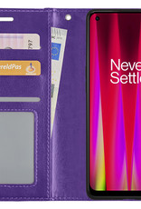 BASEY. Hoes Geschikt voor OnePlus Nord CE 2 Lite Hoesje Bookcase Hoes Flip Case Book Cover Met 2x Screenprotector - Hoesje Geschikt voor OnePlus Nord CE 2 Lite Hoes Book Case Hoesje - Paars