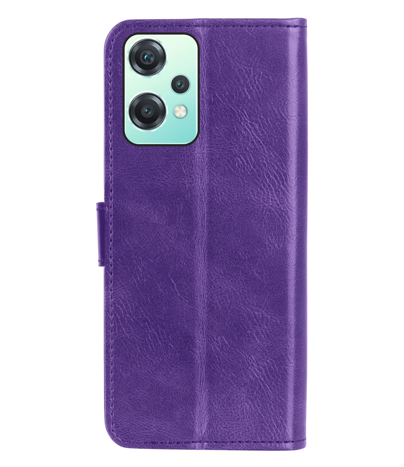 BASEY. Hoes Geschikt voor OnePlus Nord CE 2 Lite Hoesje Bookcase Hoes Flip Case Book Cover Met 2x Screenprotector - Hoesje Geschikt voor OnePlus Nord CE 2 Lite Hoes Book Case Hoesje - Paars