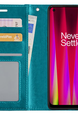 BASEY. Hoes Geschikt voor OnePlus Nord CE 2 Lite Hoesje Bookcase Hoes Flip Case Book Cover Met 2x Screenprotector - Hoesje Geschikt voor OnePlus Nord CE 2 Lite Hoes Book Case Hoesje - Turquoise