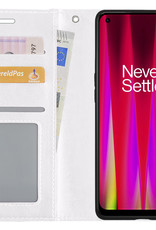 BASEY. Hoes Geschikt voor OnePlus Nord CE 2 Lite Hoesje Bookcase Hoes Flip Case Book Cover Met 2x Screenprotector - Hoesje Geschikt voor OnePlus Nord CE 2 Lite Hoes Book Case Hoesje - Wit