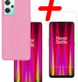 BASEY. BASEY. OnePlus Nord CE 2 Lite Hoesje Siliconen Met Screenprotector - Lichtroze