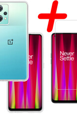 BASEY. Hoes Geschikt voor OnePlus Nord CE 2 Lite Hoesje Siliconen Back Cover Case Met Screenprotector - Hoesje Geschikt voor OnePlus Nord CE 2 Lite Hoes Cover Hoesje - Transparant
