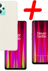 BASEY. Hoes Geschikt voor OnePlus Nord CE 2 Lite Hoesje Siliconen Back Cover Case Met Screenprotector - Hoesje Geschikt voor OnePlus Nord CE 2 Lite Hoes Cover Hoesje - Wit