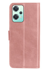 NoXx Hoes Geschikt voor OnePlus Nord CE 2 Lite Hoesje Book Case Hoes Flip Cover Wallet Bookcase Met Screenprotector - Rosé goud