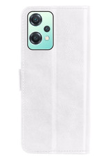 NoXx Hoes Geschikt voor OnePlus Nord CE 2 Lite Hoesje Book Case Hoes Flip Cover Wallet Bookcase Met Screenprotector - Wit