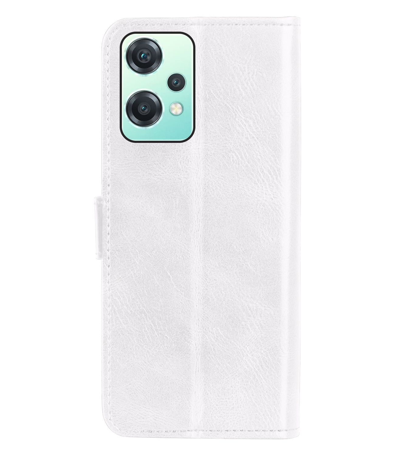 NoXx Hoes Geschikt voor OnePlus Nord CE 2 Lite Hoesje Book Case Hoes Flip Cover Wallet Bookcase Met Screenprotector - Wit